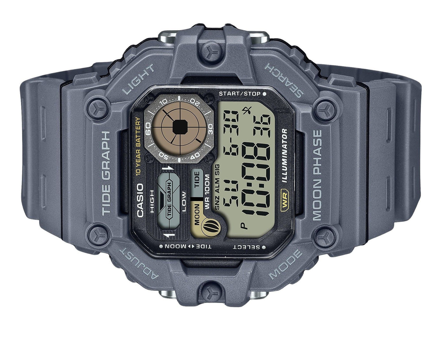 Casio Standard Digital Graph Moon Phase Resin Strap Quarz WS-1700H-8AV 100M Herrenuhr