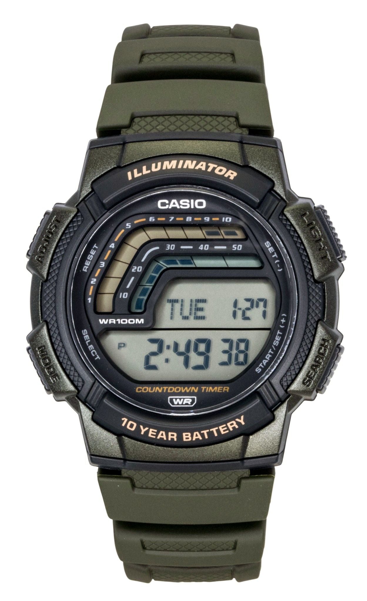 Casio Digital Resin Strap Quarz WS-1800-3AV 100M Herrenuhr