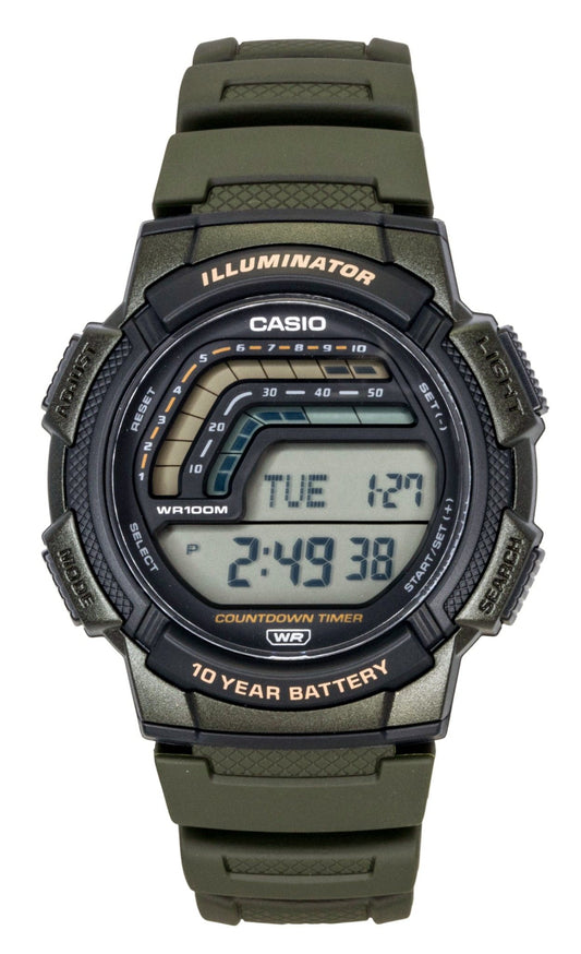 Casio Digital Resin Strap Quarz WS-1800-3AV 100M Herrenuhr