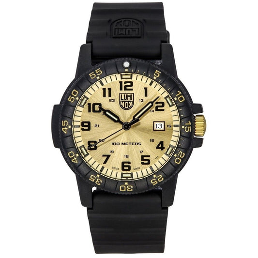 Luminox Sea Turtle Giant Plastic Strap Gold Dial Swiss Quarz XS.0325.GP 100M Herrenuhr