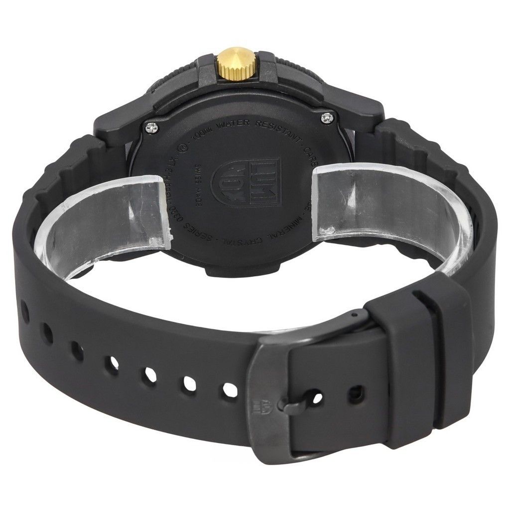 Luminox Sea Turtle Giant Plastic Strap Gold Dial Swiss Quarz XS.0325.GP 100M Herrenuhr