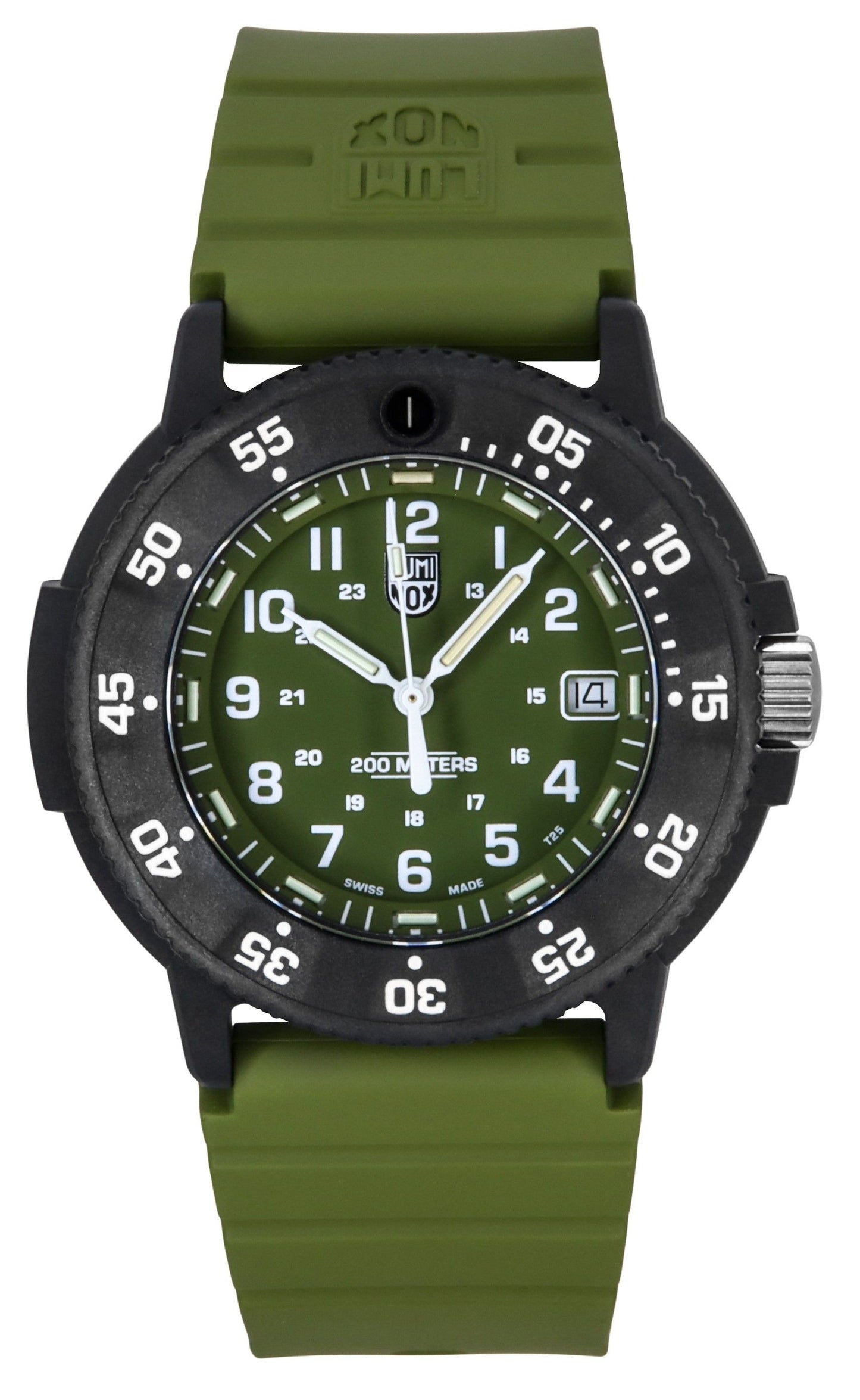Luminox Original Navy Seal Rubber Strap Gr?nes Zifferblatt Quarz Taucher XS.3013.EVO.S 200M Herrenuhr