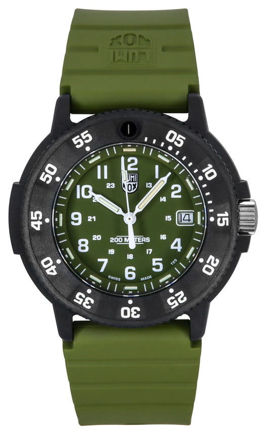 Luminox Original Navy Seal Rubber Strap Gr?nes Zifferblatt Quarz Taucher XS.3013.EVO.S 200M Herrenuhr