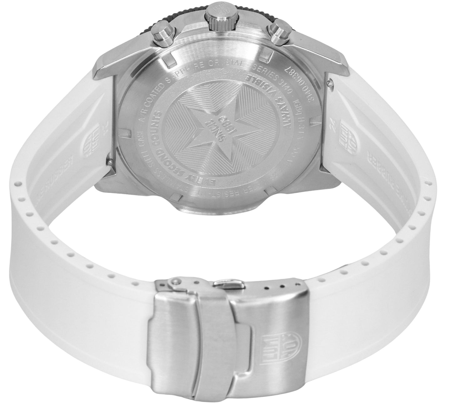 Luminox Pacific Diver Chronograph White Rubber Strap Schwarzes Zifferblatt Swiss Quarz Taucher XS.3141 200M Herrenuhr