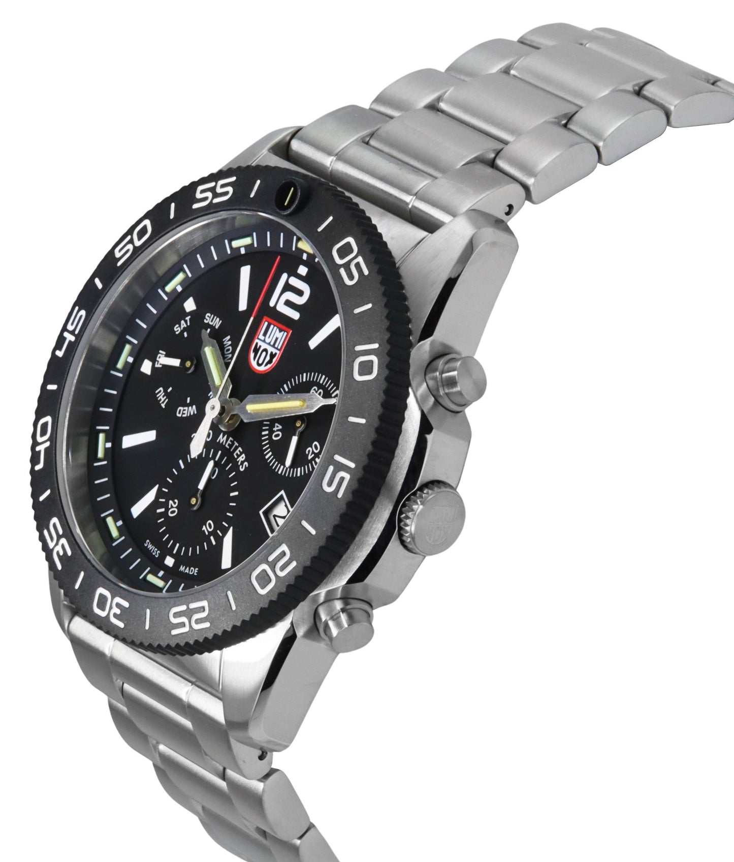 Luminox Pacific Diver Chronograph Edelstahl Schwarzes Zifferblatt Quarz XS.3142 200M Herrenuhr