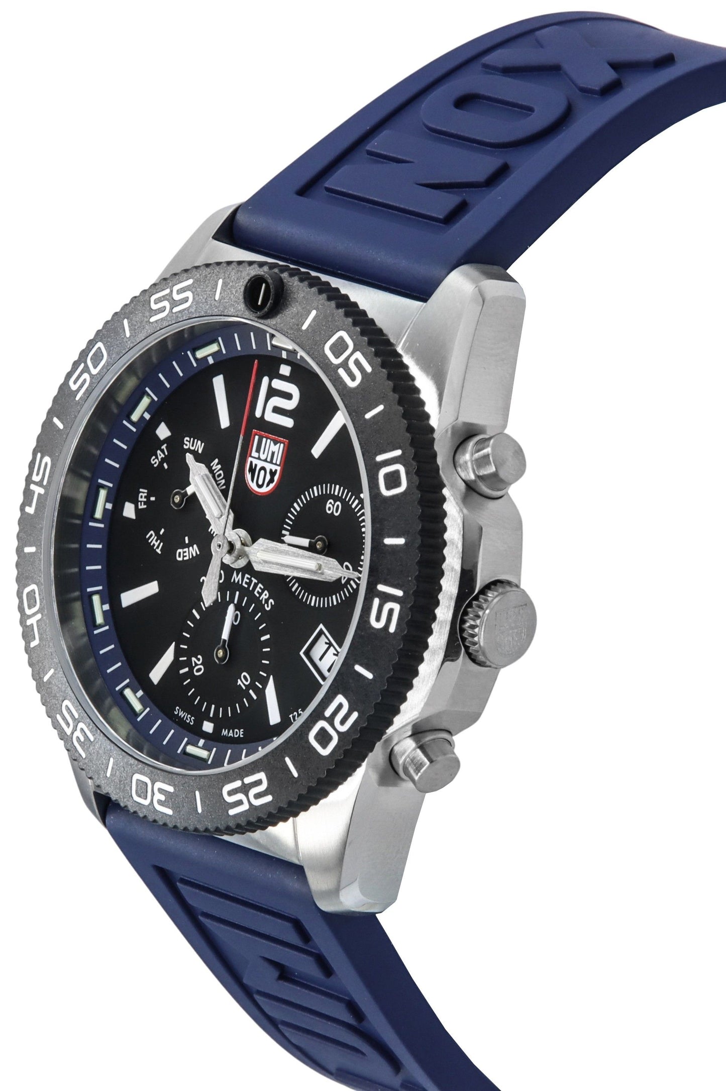 Luminox Pacific Diver Chronograph Navy Rubber Strap Schwarzes Zifferblatt Swiss Quarz Taucher XS.3143 200M Herrenuhr