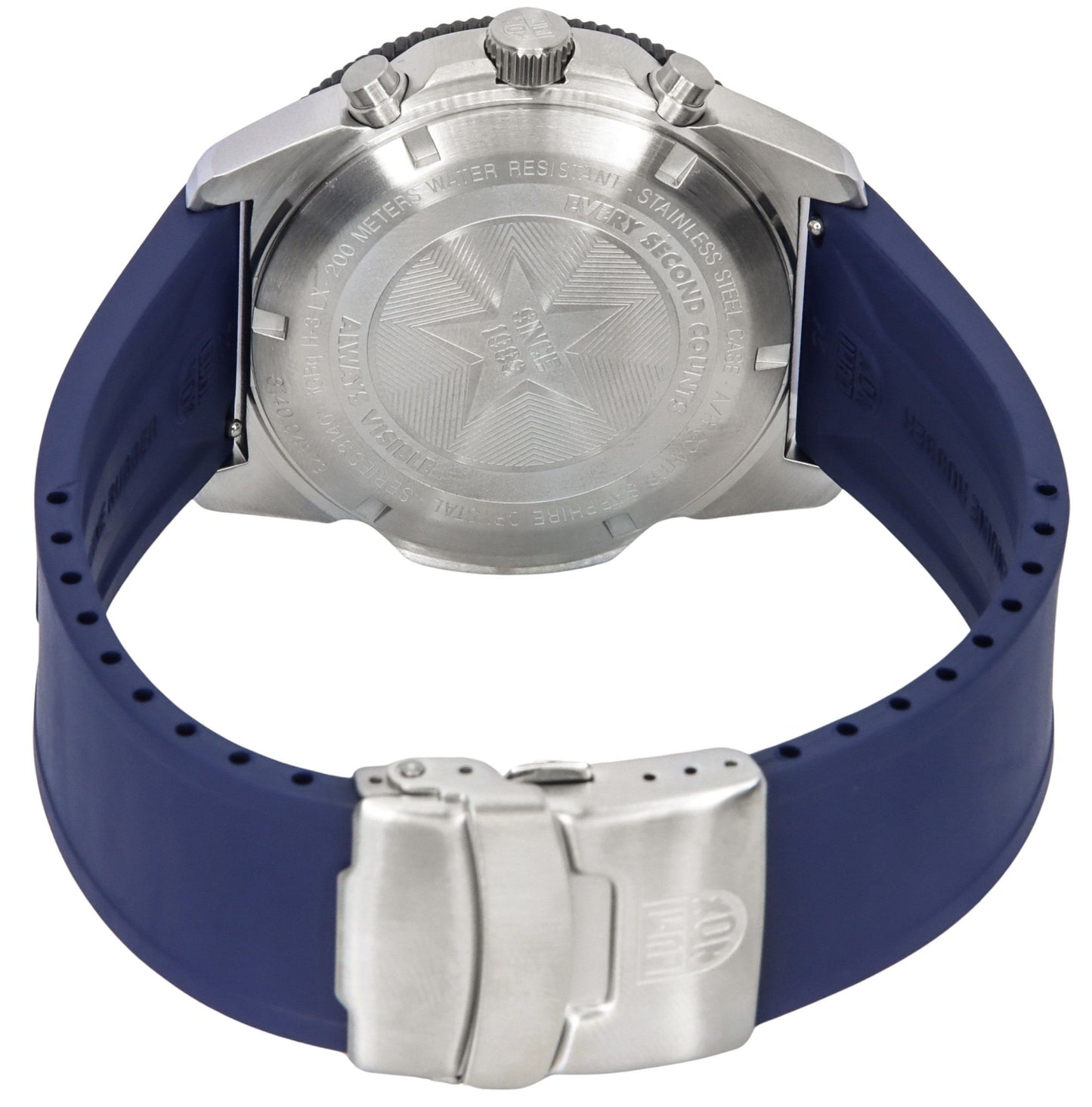 Luminox Pacific Diver Chronograph Navy Rubber Strap Schwarzes Zifferblatt Swiss Quarz Taucher XS.3143 200M Herrenuhr