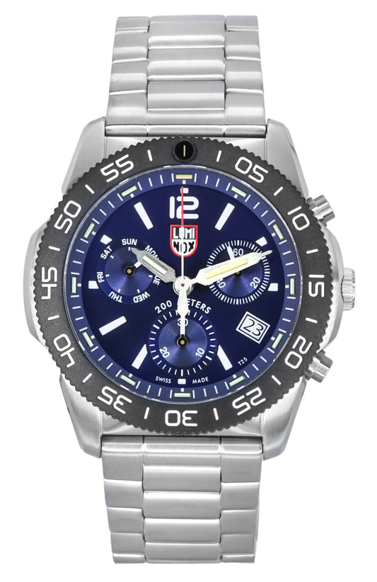 Luminox Pacific Diver Chronograph Edelstahl Blaues Zifferblatt Quarz XS.3144 200M Herrenuhr