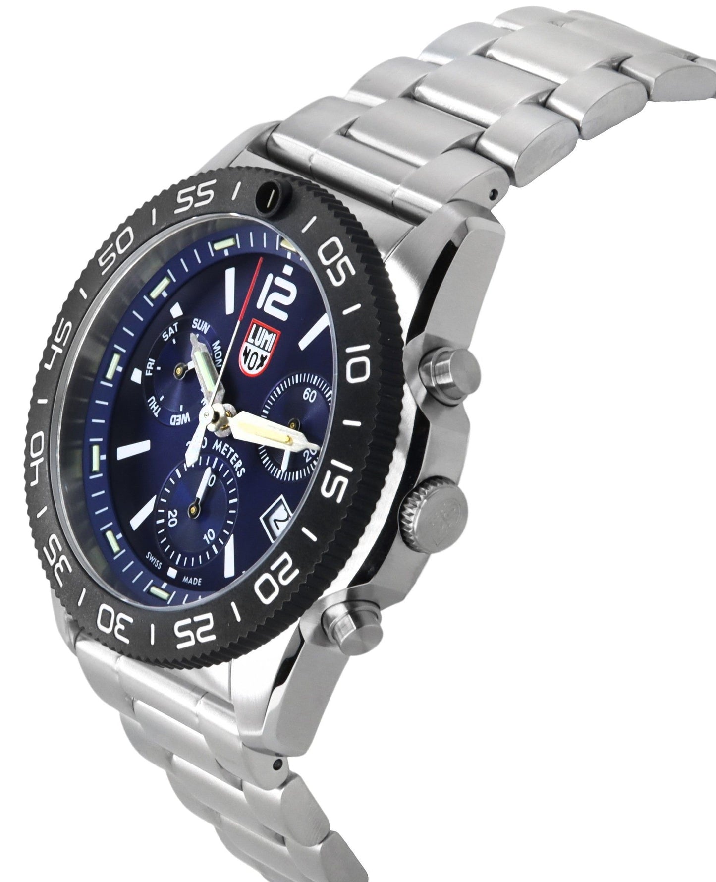 Luminox Pacific Diver Chronograph Edelstahl Blaues Zifferblatt Quarz XS.3144 200M Herrenuhr