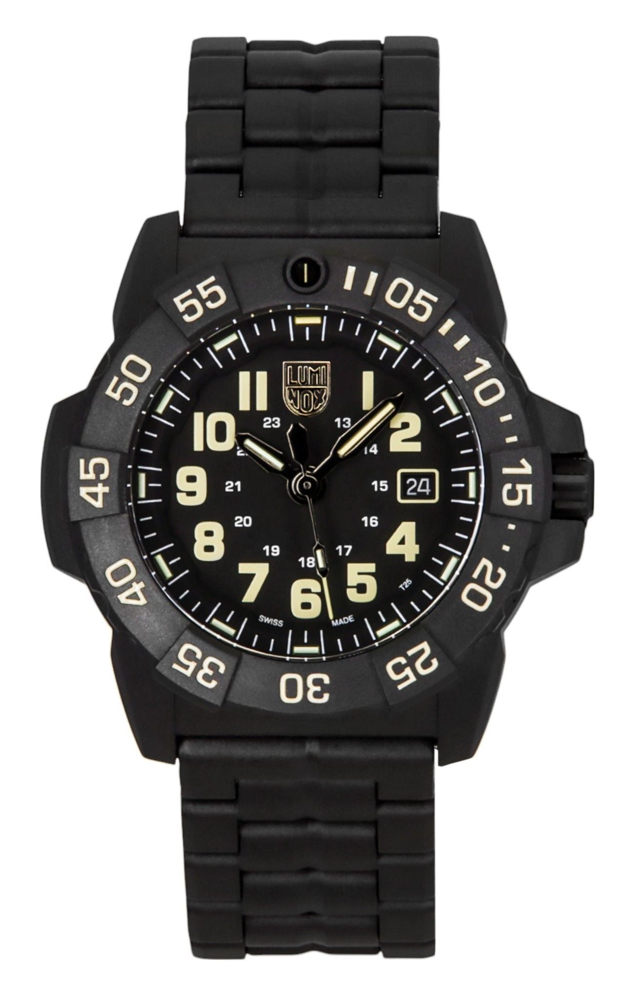 Luminox Navy SEAL 3500 Military Edelstahl Schwarzes Zifferblatt Quarz Taucher XS.3510 200M Herrenuhr
