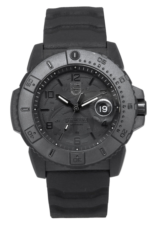 Luminox Navy Seal Foundation Rubber Strap Schwarzes Zifferblatt Quarz Taucher XS.3601.BO.NSF 200M Herrenuhr