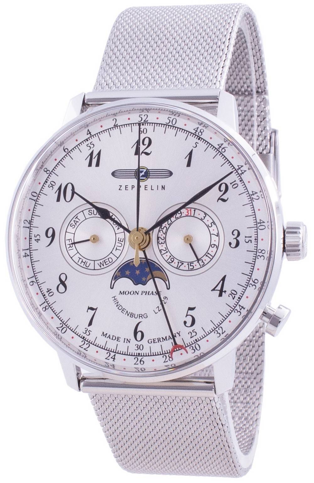 Zeppelin Hindenburg LZ129 7036M-1 7036M1 Quarz Moon Phase Herrenuhr