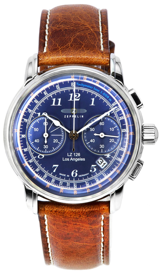 Zeppelin LZ126 Los Angeles Chronograph Blaues Zifferblatt Quarz Z76143 Herrenuhr