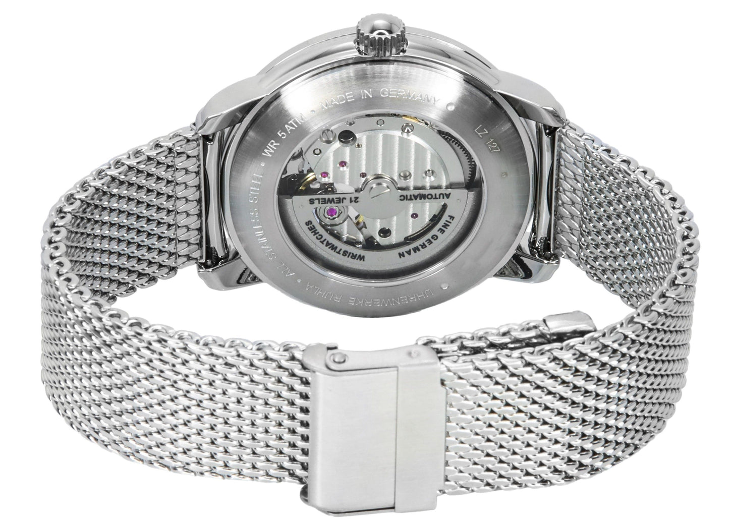 Zeppelin LZ 127 Graf Edelstahl Open Heart Beige Dial Automatik 7666M5 Herrenuhr