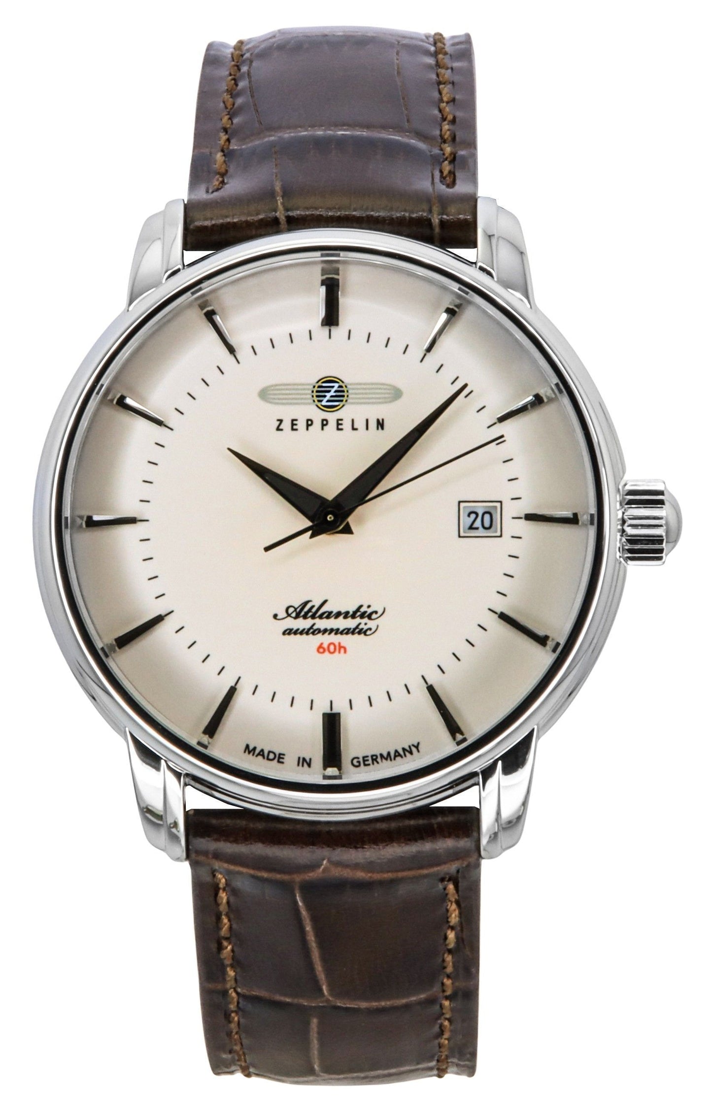 Zeppelin Atlantic Lederarmband Full Luminous Beige Dial Automatik 84605 Herrenuhr