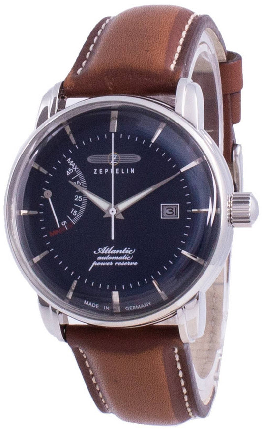 Zeppelin Atlantik Blaues Zifferblatt Lederarmband Automatik 8462-3 84623 Herrenuhr
