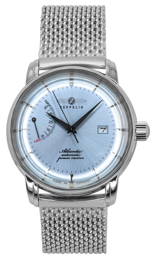 Zeppelin Atlantic Edelstahl Ice Blaues Zifferblatt Automatik 8462M6 Herrenuhr