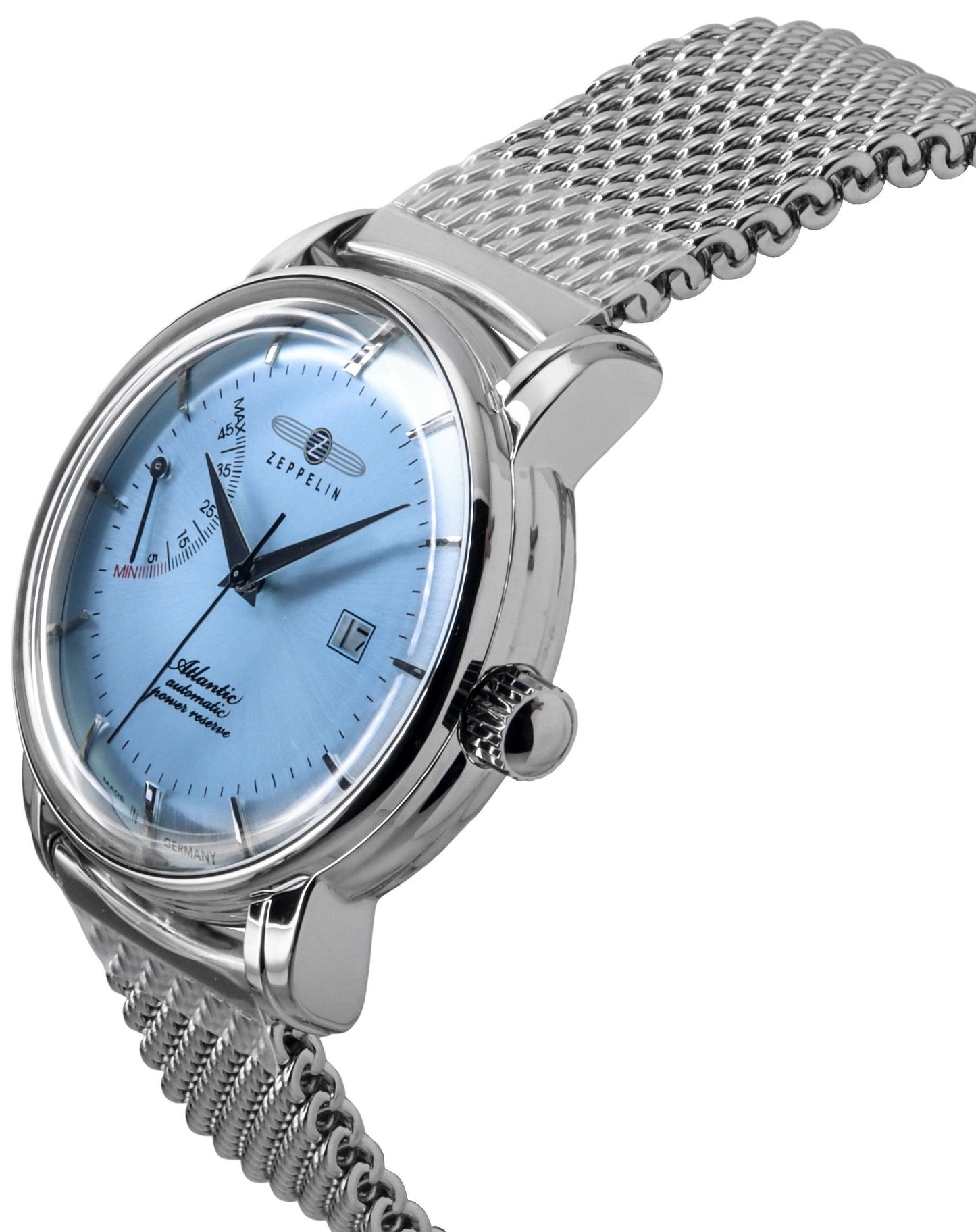 Zeppelin Atlantic Edelstahl Ice Blaues Zifferblatt Automatik 8462M6 Herrenuhr