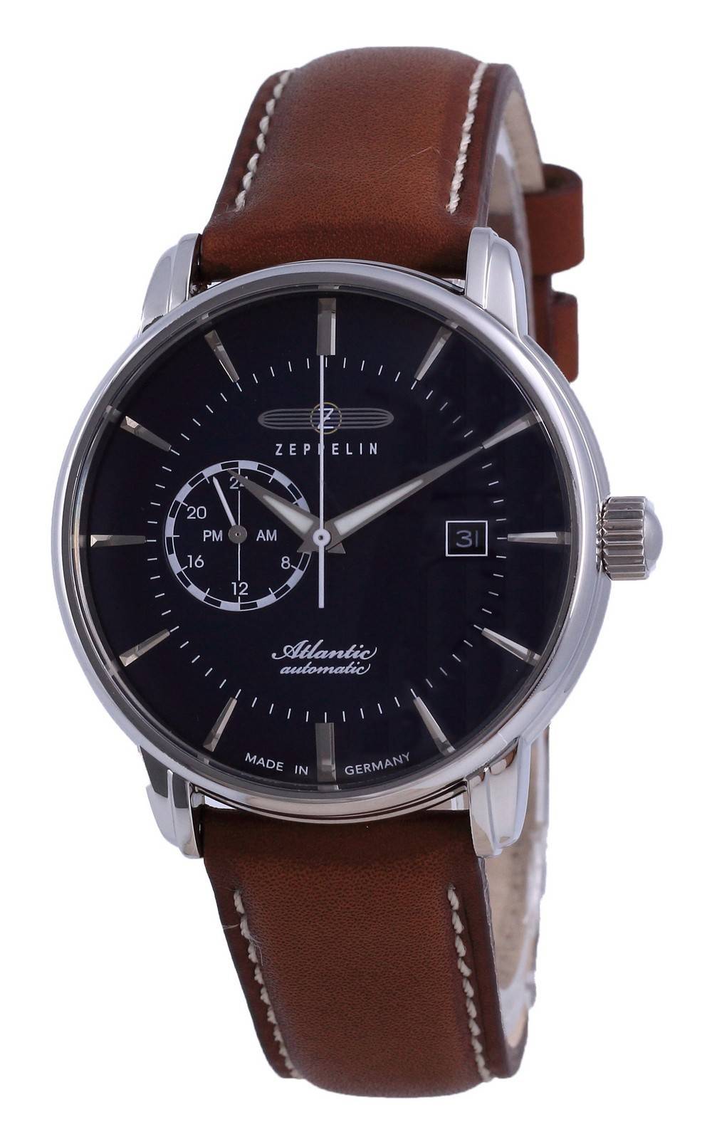 Zeppelin Atlantic Blaues Zifferblatt Leather Automatik 8470-3 84703 Herrenuhr