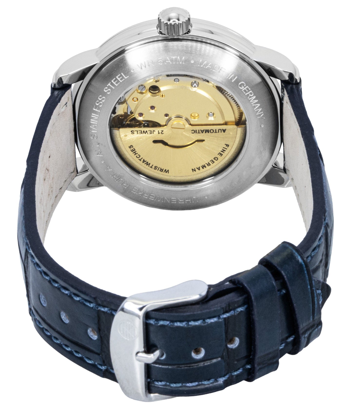Zeppelin Friedrichshafen Blue Lederarmband Blaues Zifferblatt Automatik 85623 Herrenuhr