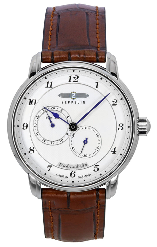 Zeppelin Friedrichshafen Lederarmband White Dial Automatik 85681 Herrenuhr