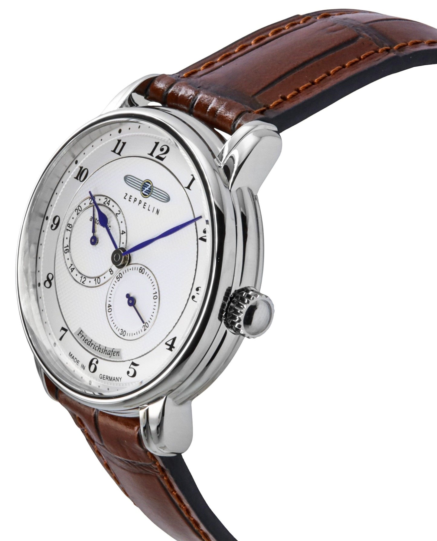 Zeppelin Friedrichshafen Lederarmband White Dial Automatik 85681 Herrenuhr
