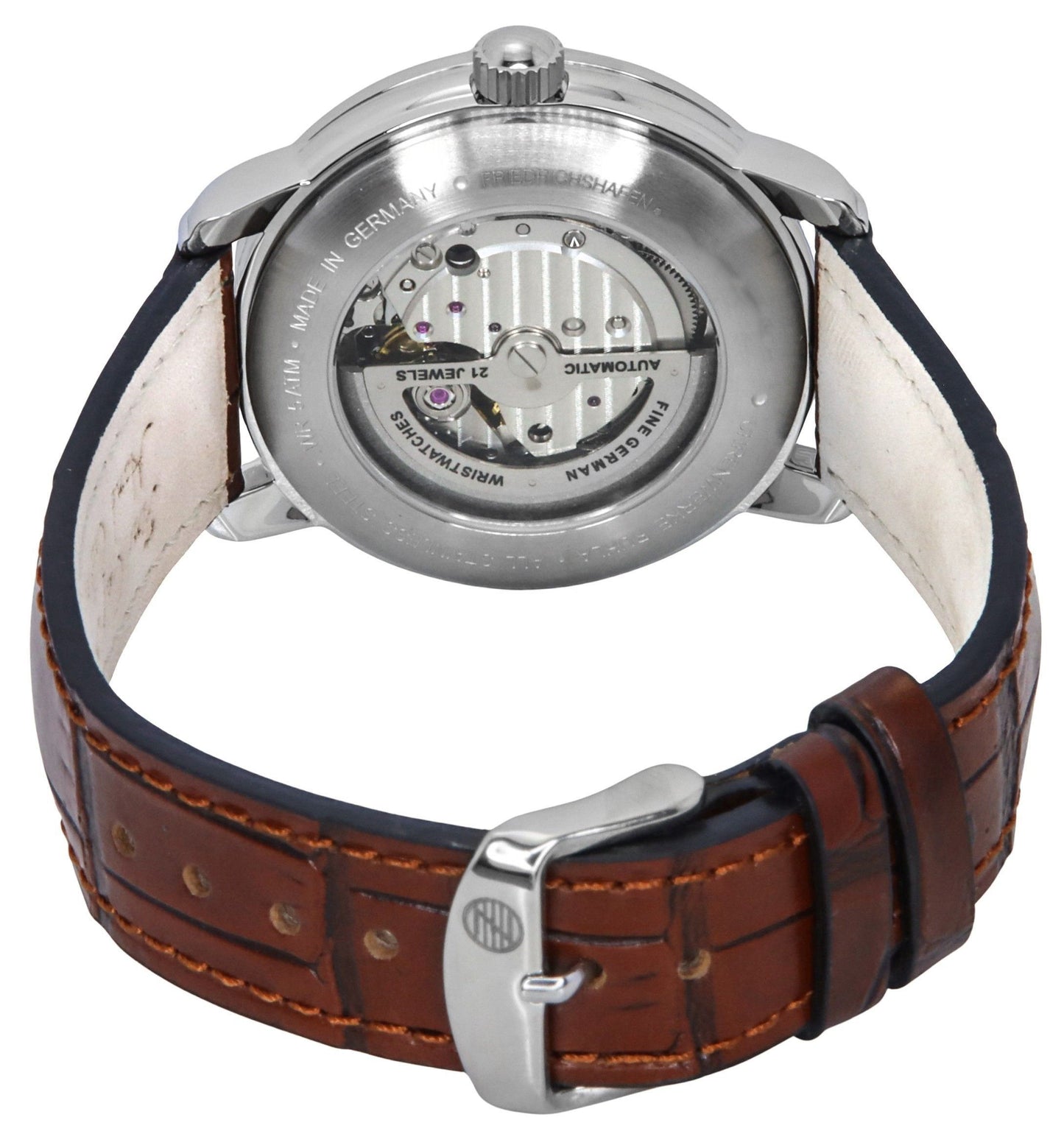 Zeppelin Friedrichshafen Lederarmband White Dial Automatik 85681 Herrenuhr