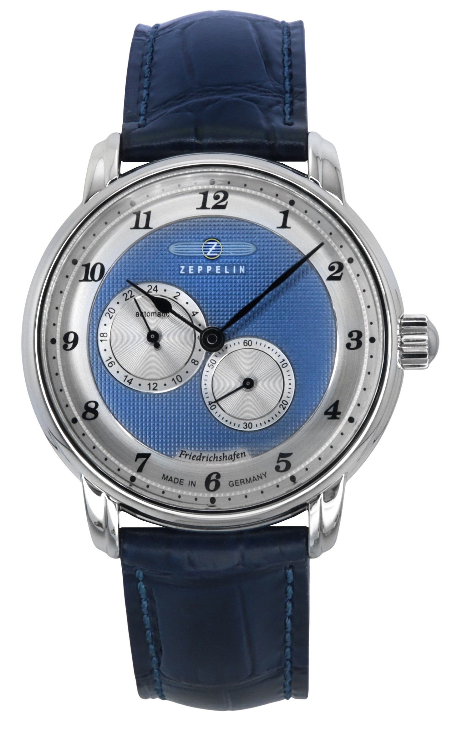 Zeppelin Friedrichshafen Lederarmband Blaues Zifferblatt Automatik 85683 Herrenuhr