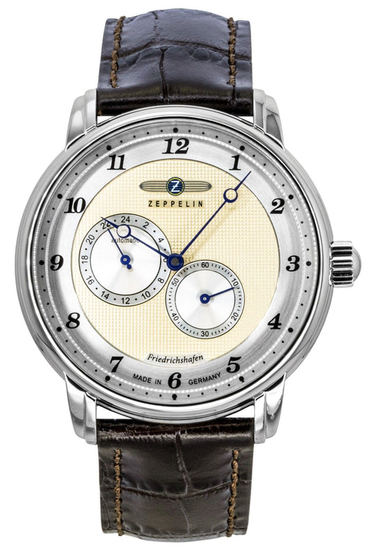 Zeppelin Friedrichshafen Lederarmband Champagnerfarbenes Zifferblatt Automatik 85685 Herrenuhr