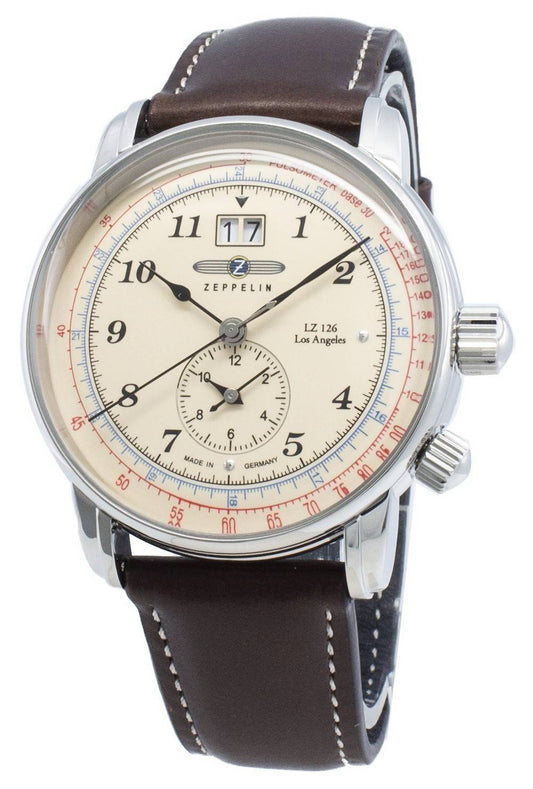 Zeppelin LZ126 Los Angeles 8644-5 86445 Quarz Pulsometer Herrenuhr