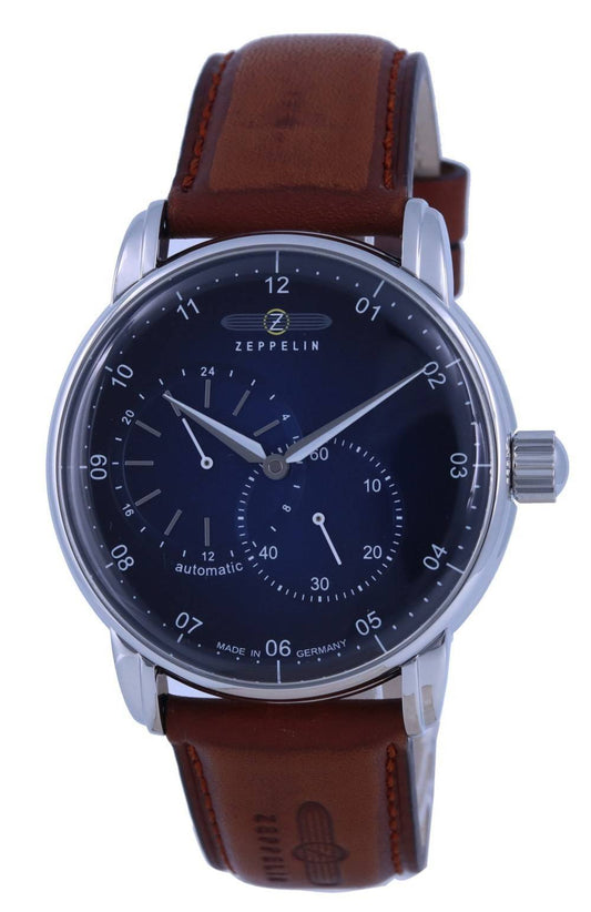 Zeppelin New Captain's Line Blaues Zifferblatt Lederarmband Automatik 8662-3 86623 Herrenuhr