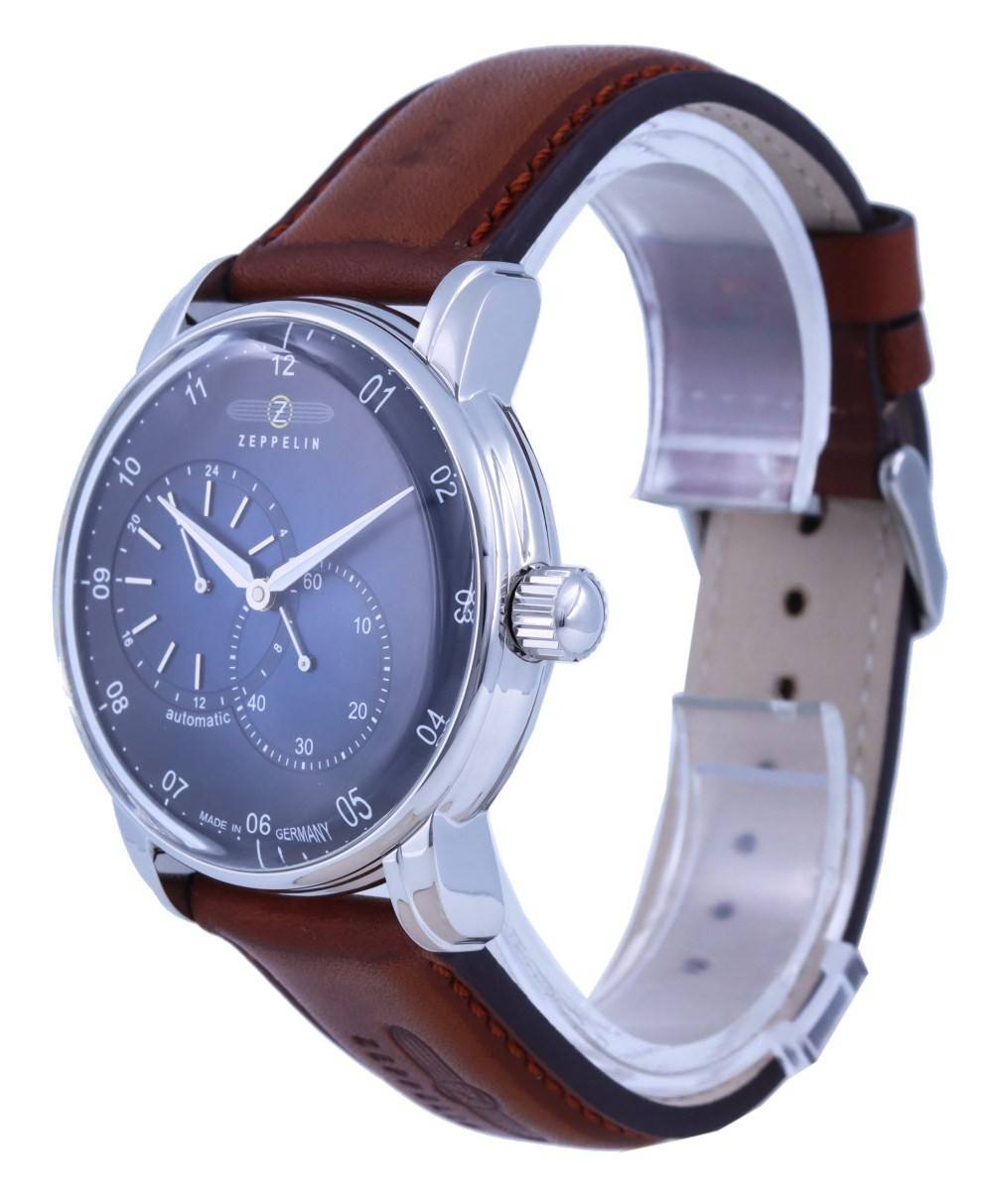 Zeppelin New Captain's Line Blaues Zifferblatt Lederarmband Automatik 8662-3 86623 Herrenuhr