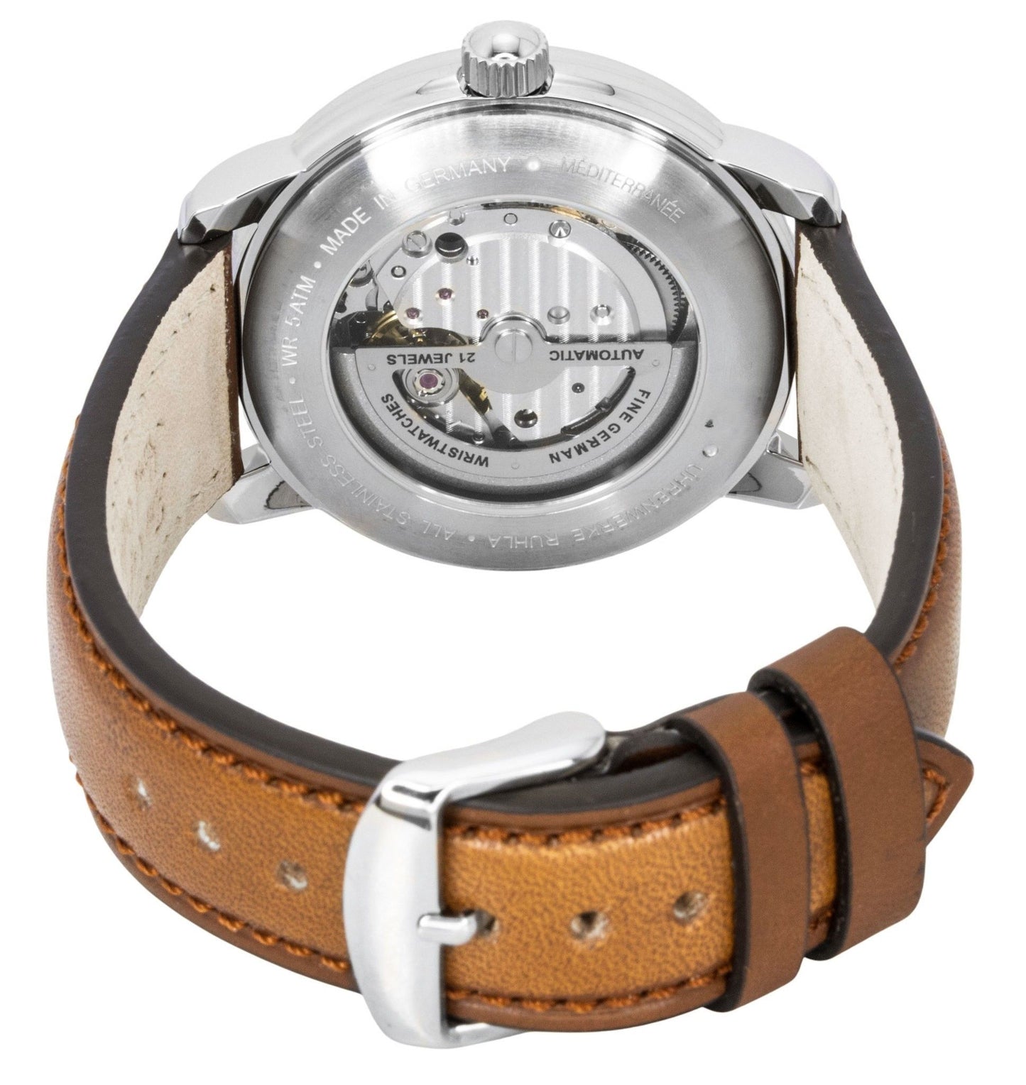 Zeppelin Mediterranee Lederarmband Blaues Zifferblatt Automatik 96683 Herrenuhr