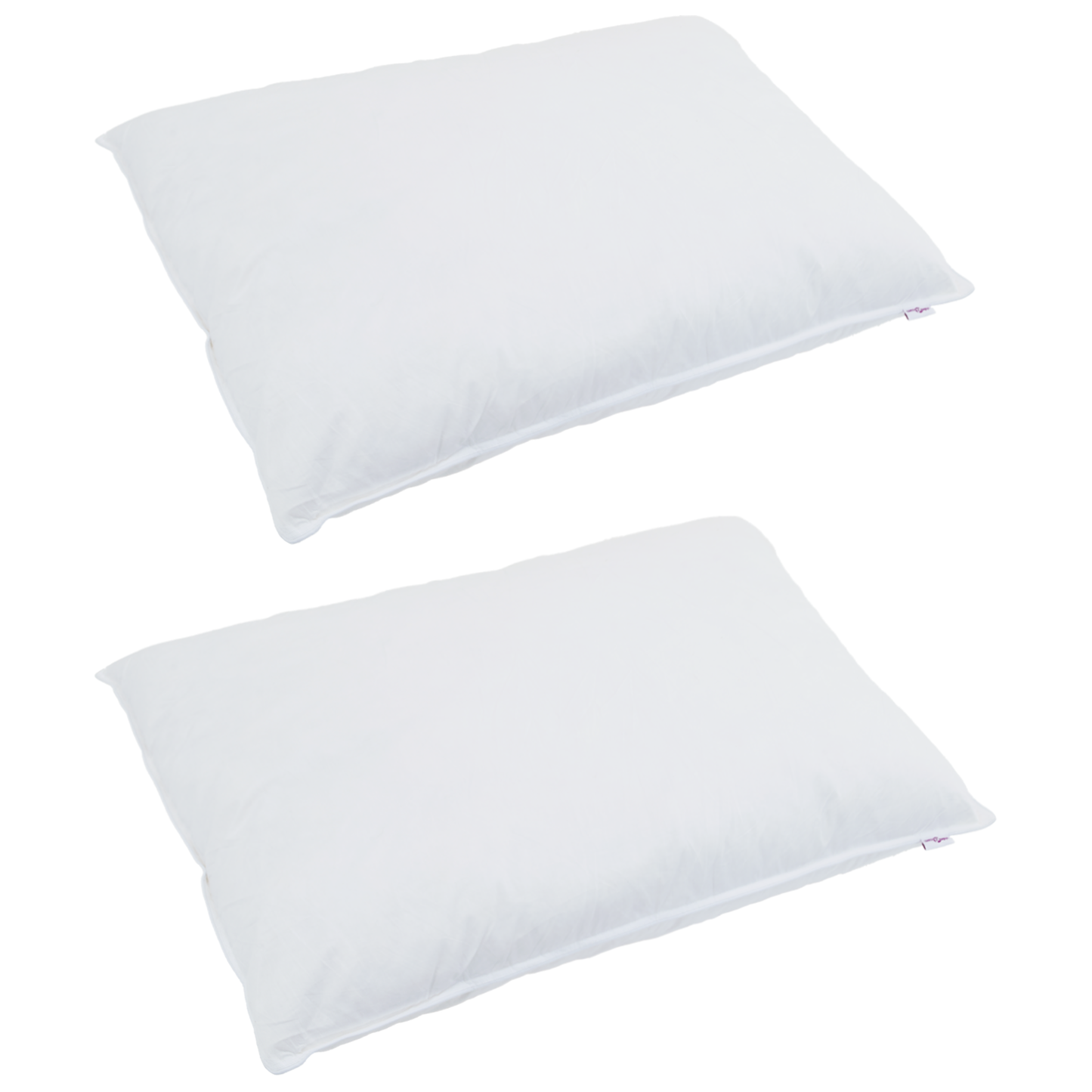Parure de lit avec oreillers 3 pcs Blanc Plumes d'oie