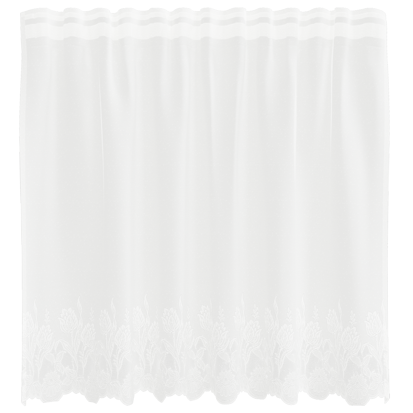 Rideau en dentelle avec cantonnières florales blanc 100 x 150 cm polyester