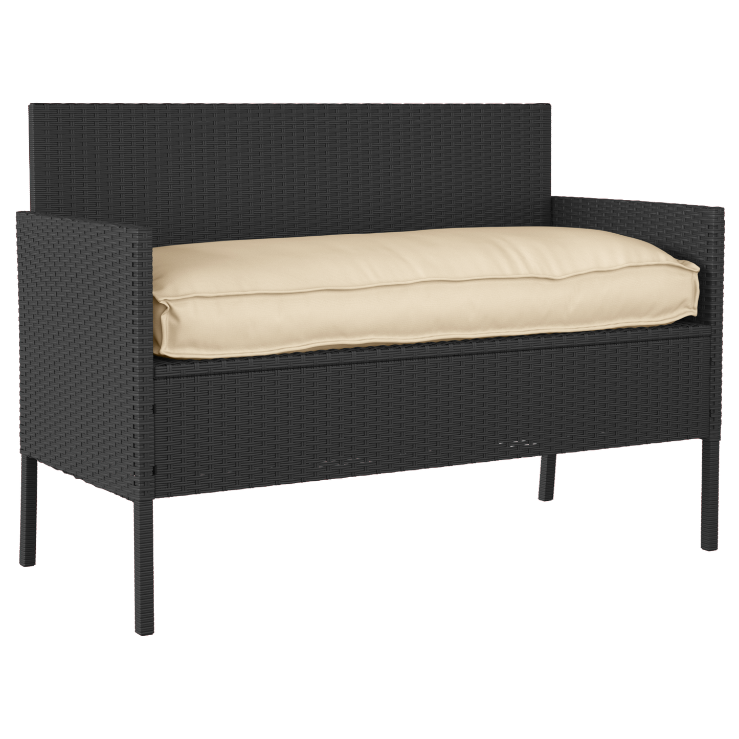 Coussin de palette pour assise / dossier beige 120 x 50 x 12 cm